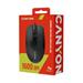 Canyon OnClick 5N, káblová symetrická optická myš, USB, 1600 dpi, 4 tlačidlá, čierna