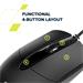Canyon OnClick 5N, káblová symetrická optická myš, USB, 1600 dpi, 4 tlačidlá, čierna