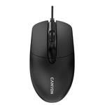Canyon OnClick 5N, káblová symetrická optická myš, USB, 1600 dpi, 4 tlačidlá, čierna