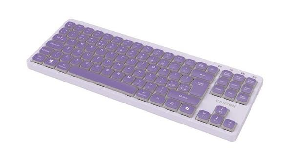 Canyon OnType 10, klávesnica, SK/CZ lokalizácia, mechanická, USB, multimediálna, fialová CNS-HKB10V-CS