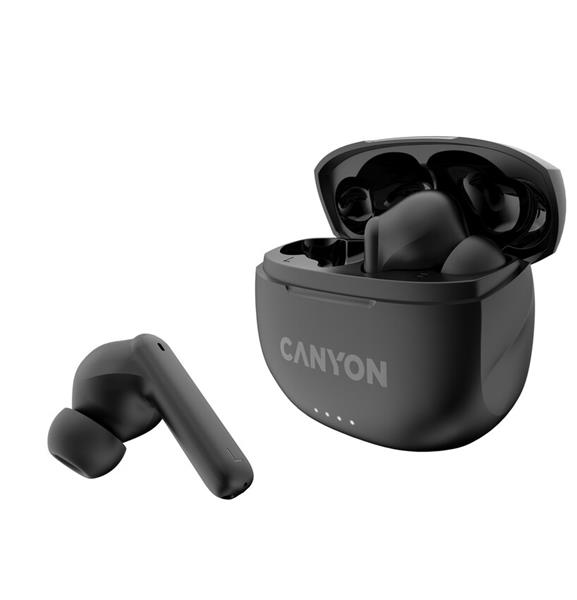 Canyon TWS-8, True Wireless Bluetooth slúchadlá do uší, nabíjacia stanica v kazete, čierne CNS-TWS8B