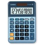 Casio kalkulačka MS 100 EM, modrá, stolová s prevodom meny, s výpočtom DPH