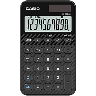 Casio Kalkulačka SL 310 YC BK, čierna, desaťmiestna, duálne napájanie