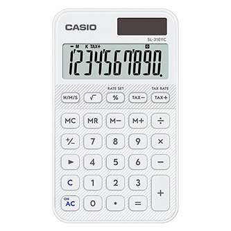 Casio Kalkulačka SL 310 YC WE, biela, vrecková, desaťmiestna, duálne napájanie