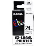 Casio originál páska do tlačiarne štítkov, Casio, XR-24WE1, čierny tlač/biely podklad, nelaminovaná