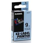 Casio originál páska do tlačiarne štítkov, Casio, XR-9X1, čierny tlač/priehľadný podklad, nelaminov
