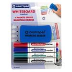 Centropen, sada whiteboard markier 8559, color, 4ks, 2.5mm, alkoholová báza. súčasť balenia je magn 585590407