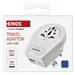 Cestovný univerzálny adaptér pre cudzincov do strednej Európy, 1×USB-C, 1×USB-A 8592920158821