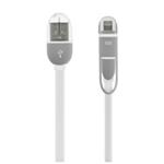 CHARGER AND DATA CABLE 2 IN 1 FOR MICRO USB AND MFI CONNECTOR - WHITE