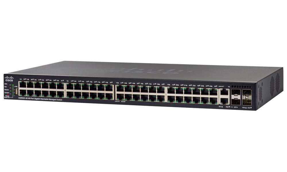 Cisco 550X Series SG550X-48 - Přepínač - L3 - řízený - 48 x 10/100/1000 + 2 x 10 Gigabit SFP+ (upli SG550X-48-K9-EU