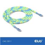 Club3D Kabel s korálky USB-C, 480Mbps, PD 60W, 2m, modrá CAC-3011