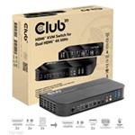Club3D síťový přepínač - Switch, HDMI KVM Switch - Dual HDMI 4K 60Hz CSV-1382