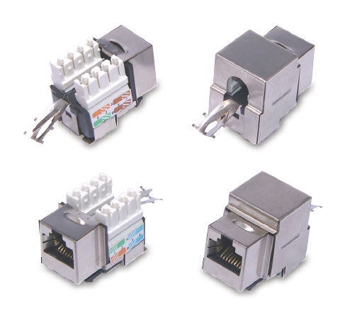 CNS keystone Cat5e, FTP, kolmá svork., typ 110, strieborný