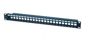 CNS modulárny patch panel 24port 1U vhodný pre UTP i FTP keystony ECKJF24/BK