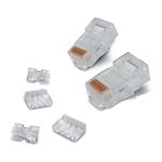 CNS netienený konektor UTP RJ45-8p8c,50µ" Au, drôt, skladaný, Cat6, (100ks) P8-037-11