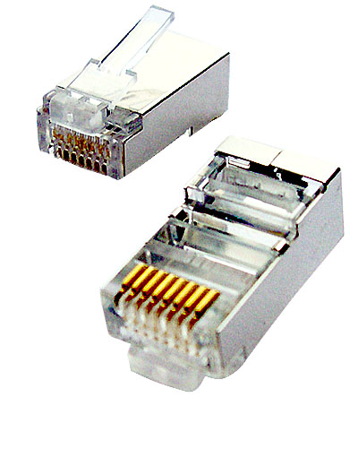 CNS tienený konektor STP RJ45-8p8c,50µ" Au, lanko, Cat5, (100ks) SPL3788