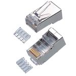 CNS tienený konektor STP RJ45-8p8c,50µ" Au, lanko,skladaný, Cat6, (100ks) SPL5788