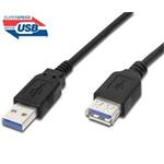 CNS USB 3.0 kábel, Super-speed 5Gbps, 9pin, A male - A female, 2m, čierny CAB-USB3-AMAF-20BK