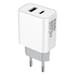COLORWAY 1x USB a 1x USB-C/ síťová nabíječka/ 20W/ 100V-240V/ Bílá CW-CHS025QPD-WT