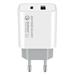 COLORWAY 1x USB a 1x USB-C/ síťová nabíječka/ 20W/ 100V-240V/ Bílá CW-CHS025QPD-WT