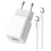 COLORWAY 1x USB-C/ 1x USB-A/ síťová nabíječka/ GaN/ PD/ PPS/ 20W/ Bílá + 1x USB-C kabel CW-CHS062PDC-WT