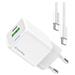 COLORWAY 1x USB-C/ 1x USB-A/ síťová nabíječka/ GaN/ PD/ PPS/ 20W/ Bílá + 1x USB-C kabel CW-CHS062PDC-WT
