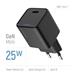 COLORWAY 1x USB-C/ síťová nabíječka/ GaN/ PD/ PPS/ 25W/ Černá CW-CHS052PD-BK