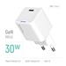 COLORWAY 1x USB-C/ síťová nabíječka/ GaN/ PD/ PPS/ 30W/ Bílá CW-CHS054PD-WT