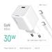 COLORWAY 1x USB-C/ síťová nabíječka/ GaN/ PD/ PPS/ 30W/ Včetně 100cm kabelu/ Bílá CW-CHS054PDC-WT