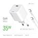 COLORWAY 1x USB-C/ síťová nabíječka/ GaN/ PD/ PPS/ 35W/ Včetně 100cm kabelu/ Bílá CW-CHS056PDC-WT