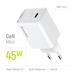 COLORWAY 1x USB-C/ síťová nabíječka/ GaN/ PD/ PPS/ 45W/ Bílá CW-CHS057PD-WT