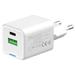 COLORWAY 1x USB-C/ síťová nabíječka/ GaN/ PD/ PPS/ QC/ 30W/ Včetně 100cm kabelu/ Bílá CW-CHS053PDC-WT