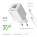 COLORWAY 1x USB-C/ síťová nabíječka/ GaN/ PD/ PPS/ QC/ 35W/ Včetně 100cm kabelu/ Bílá CW-CHS055PDC-WT