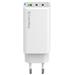 COLORWAY 2x USB-C, 1x USB-A/ síťová nabíječka/ GaN/ PD/ PPS/ 65W/ Bílá CW-CHS058PD-WT