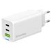 COLORWAY 2x USB-C, 1x USB-A/ síťová nabíječka/ GaN/ PD/ PPS/ 65W/ Bílá CW-CHS058PD-WT
