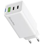 COLORWAY 2x USB-C, 1x USB-A/ síťová nabíječka/ GaN/ PD/ PPS/ 65W/ Bílá CW-CHS058PD-WT