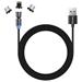 Colorway Datový Kabel 3v1 Lightning+MicroUSB+Type-C/ Magnetic/ 2.4A/ Nylon/ Magnetic Rotation 540°/ 1m CW-CBUU037-BK