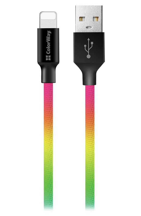 Colorway Datový Kabel USB-Apple Lightning/ 2.4A/ 1m/ Multicolor CW-CBUL016-MC