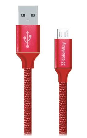 Colorway Datový Kabel Usb / Micro Usb/ 1m/ 2.1A/ Červený CW-CBUM002-RD