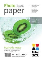 COLORWAY fotopapír/ dual-side matte 220g/m2, A4/ 20 kusů PMD220020A4