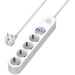 COLORWAY Prodlužovací napájecí přívod/ 4x Schuko/ 2x USB-C 20W/ 2x USB-A/ kabel 2m CW-CHE44PDW