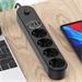 COLORWAY Prodlužovací napájecí přívod/ 4x Schuko/ 3x USB-A / 1x USB-C/ 45W/ Černý/ kabel 2m CW-CHE44PDB