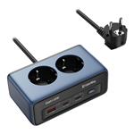 COLORWAY Prodlužovací napájecí přívod s přepěťovou ochranou/ 2x Schuko/ 2x USB-C 45W/ 1x USB-A/ kabel 2m CW-CHE25PDB