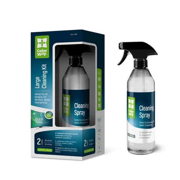 ColorWay Veľký čistiaci kit na elektroniku (550 ml, 2x mikrovlákno) CW-5500
