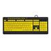 CONNECT IT FOR HEALTH CONTRAST klávesnice s velkým fontem, USB, CZ + SK verze, ŽLUTÁ/ČERNÁ CKB-4400-CS