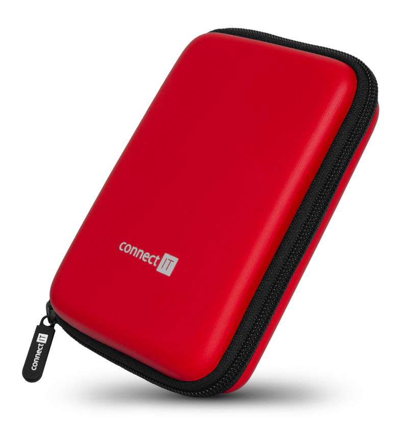 CONNECT IT HardShellProtect pevné skořepinové ochranné pouzdro na 2,5" HDD, červené CFF-5000-RD