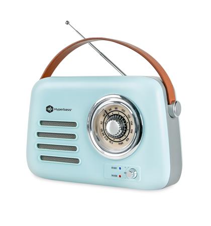 CONNECT IT Hyperbass RetroBEAT FM rádio a bezdrátový reproduktor TYRKYSOVÝ HSP-3010-TR
