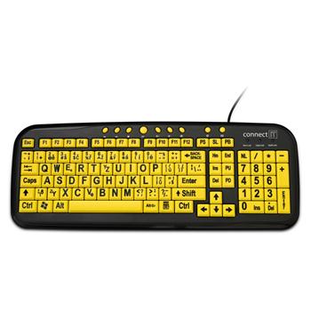 CONNECT IT kontrastná klávesnica pre deti a seniorov. USB, CZ SKITCI44