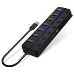 CONNECT IT Mighty Switch 2 USB-A hub, (4xUSB-A 3.0, 3xUSB-A 2.0), externí, ČERNÝ CHU-5410-BK