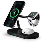 CONNECT IT MultiCharge 5 v 1 MagSafe Wireless Fast Charge bezdrátová nabíječka, ČERNÁ CWC-9010-BK